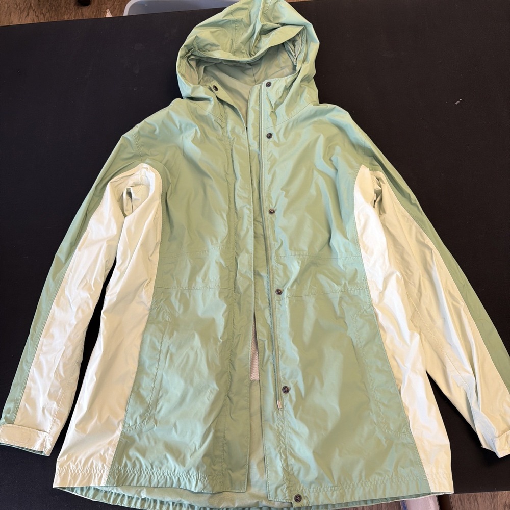 Columbia Omni Tech Waterproof Breathable Green Womens Hooded Full Zip Jacket XL